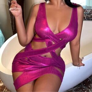 SHEIN SXY Crisscross Cut Out Bodycon Dress